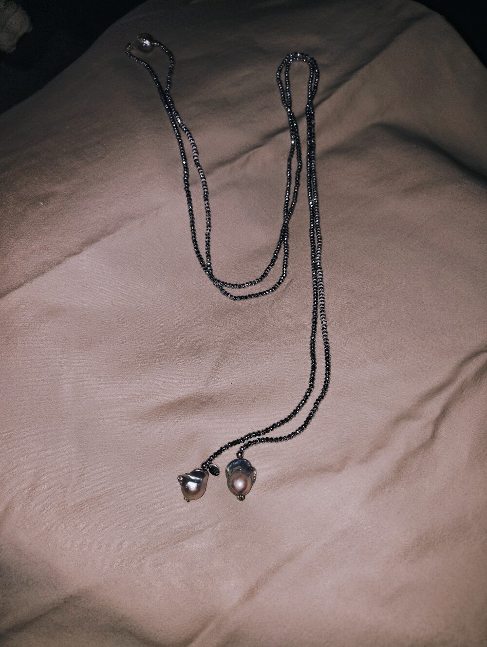 Lucas Lameth Vintage Lucoral Made In China Lariat With Pearls 3
